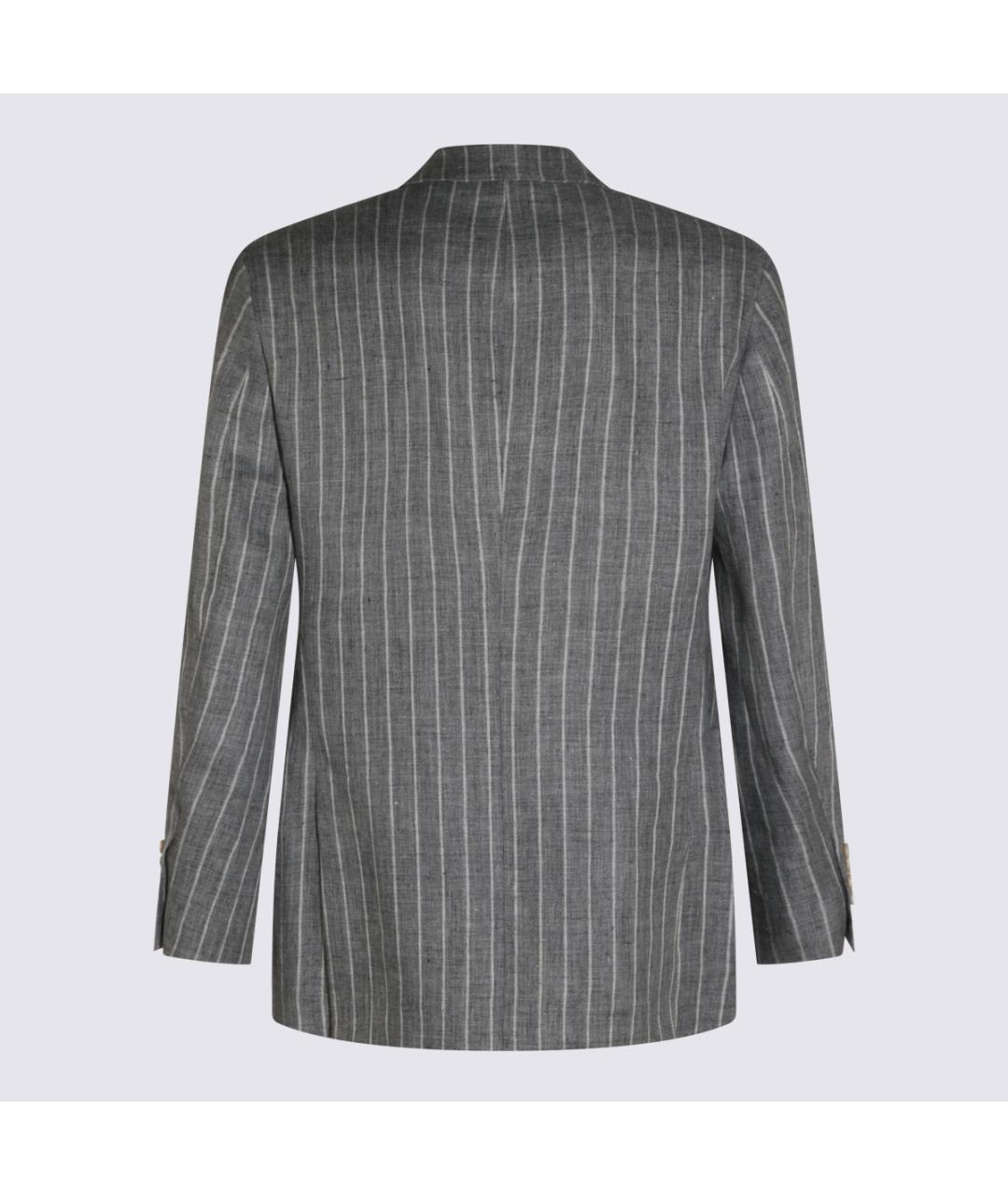 BRUNELLO CUCINELLI Серый льняной пиджак, фото 2