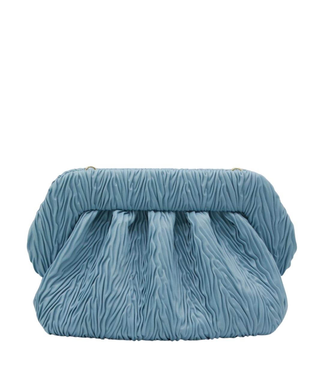 THEMOIRE Голубая кожаная сумка с короткими ручками, фото 1