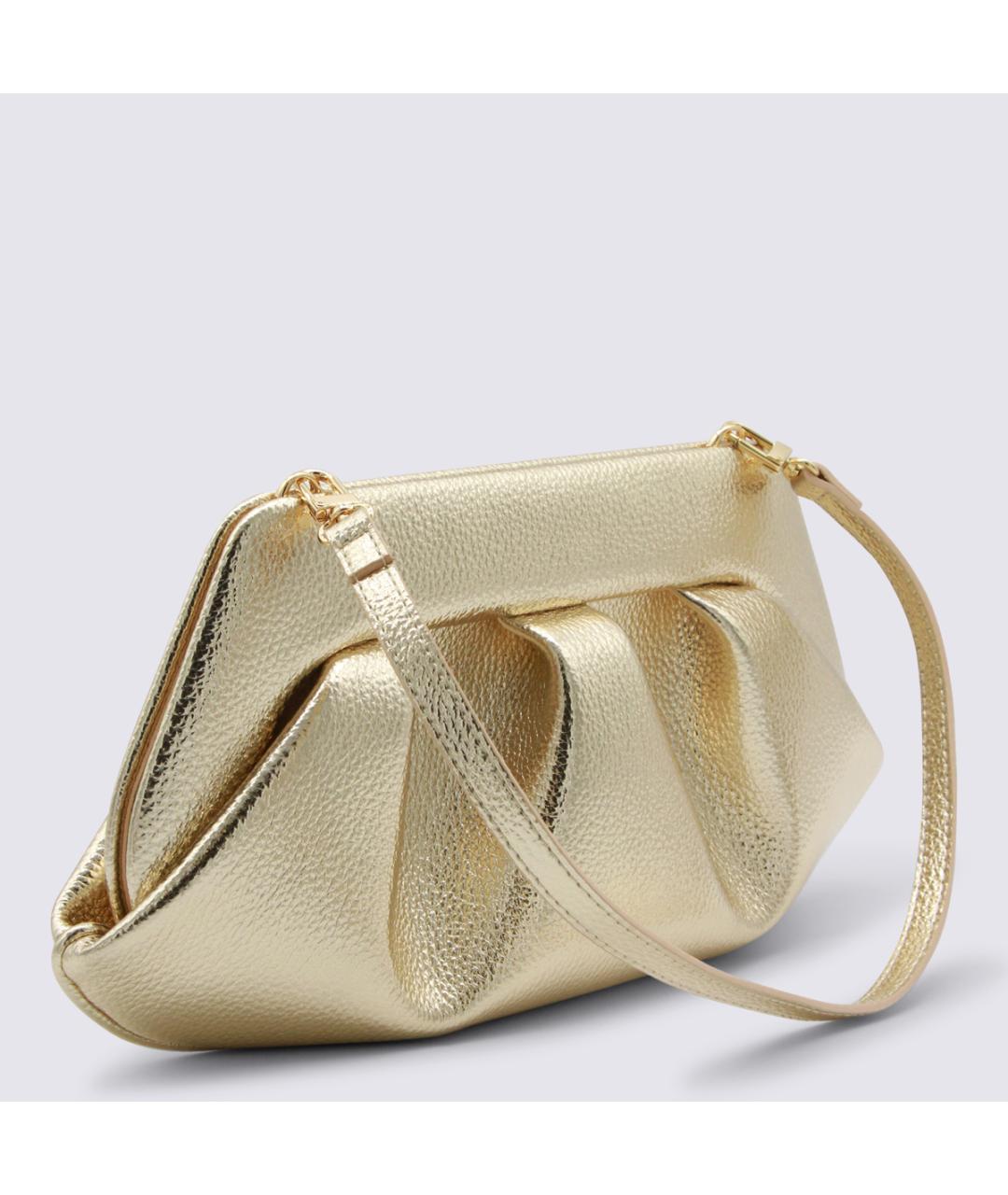THEMOIRE Золотая кожаная сумка с короткими ручками, фото 2