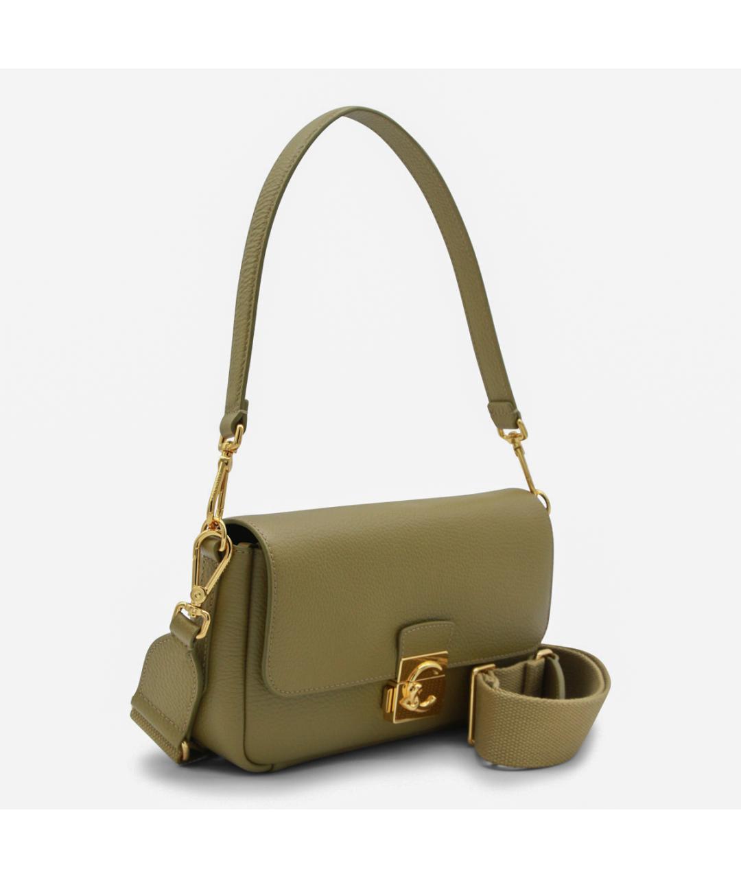 COCCINELLE Зеленая кожаная сумка через плечо, фото 2