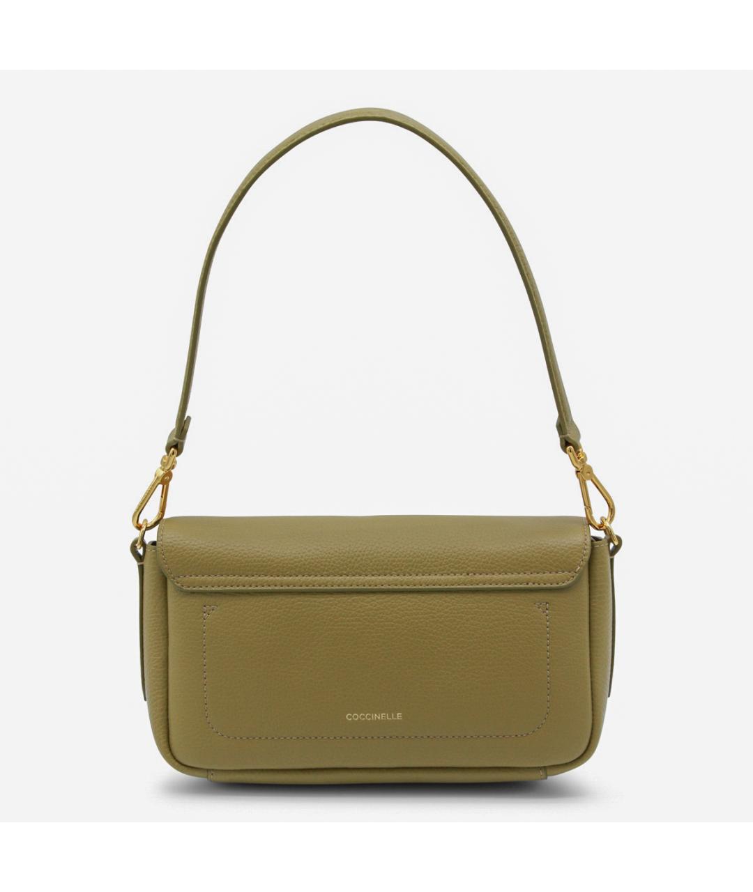 COCCINELLE Зеленая кожаная сумка через плечо, фото 3