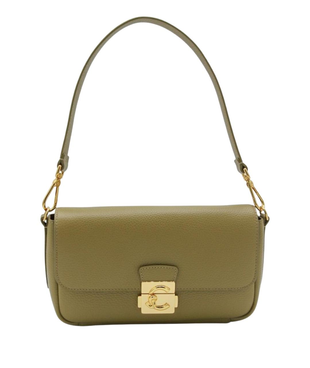 COCCINELLE Зеленая кожаная сумка через плечо, фото 1