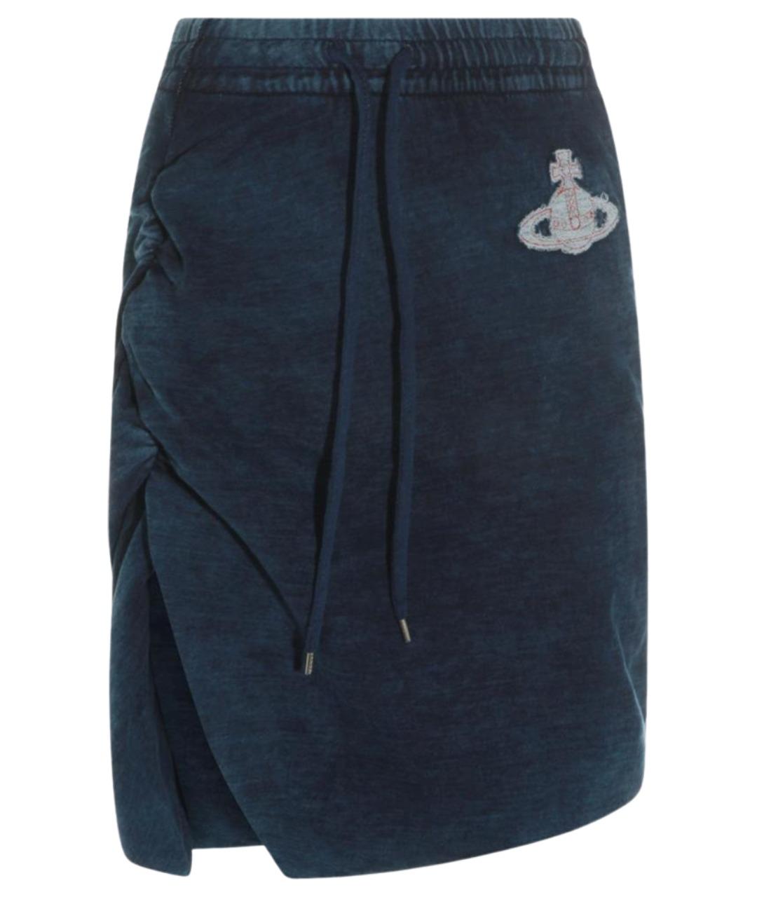 VIVIENNE WESTWOOD Синяя хлопковая юбка миди, фото 1