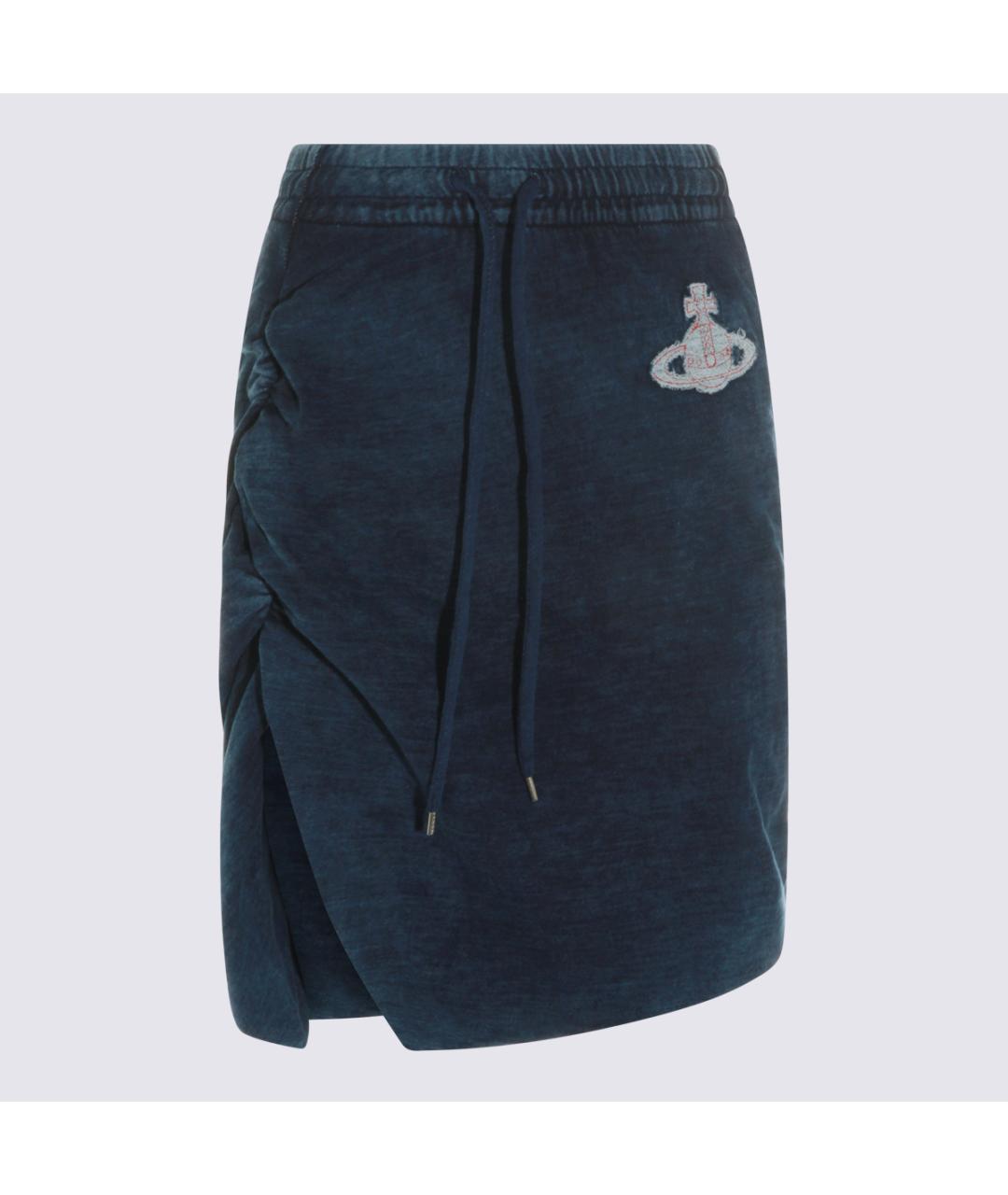VIVIENNE WESTWOOD Синяя хлопковая юбка миди, фото 5