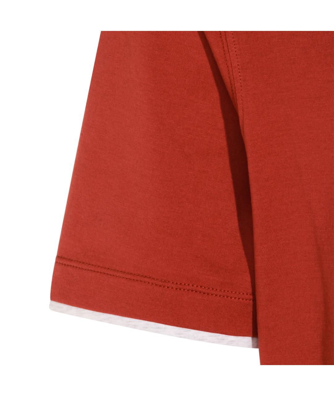 BRUNELLO CUCINELLI Красная хлопковая футболка, фото 3