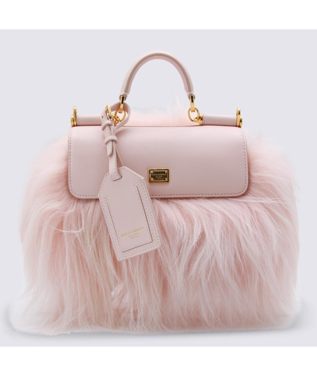 DOLCE&GABBANA Розовая кожаная сумка тоут, фото 5