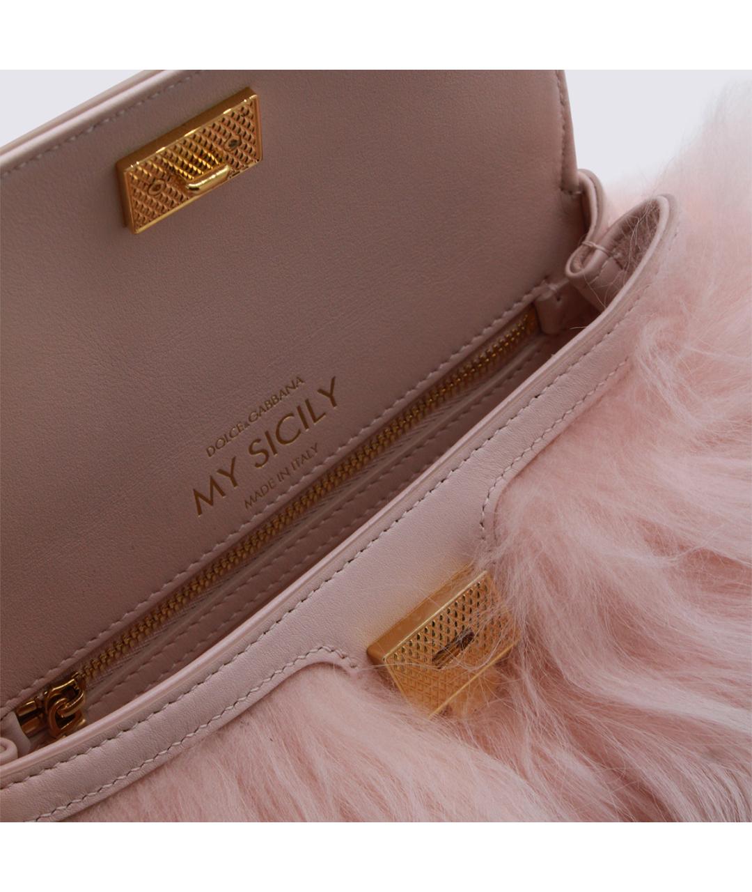DOLCE&GABBANA Розовая кожаная сумка тоут, фото 4