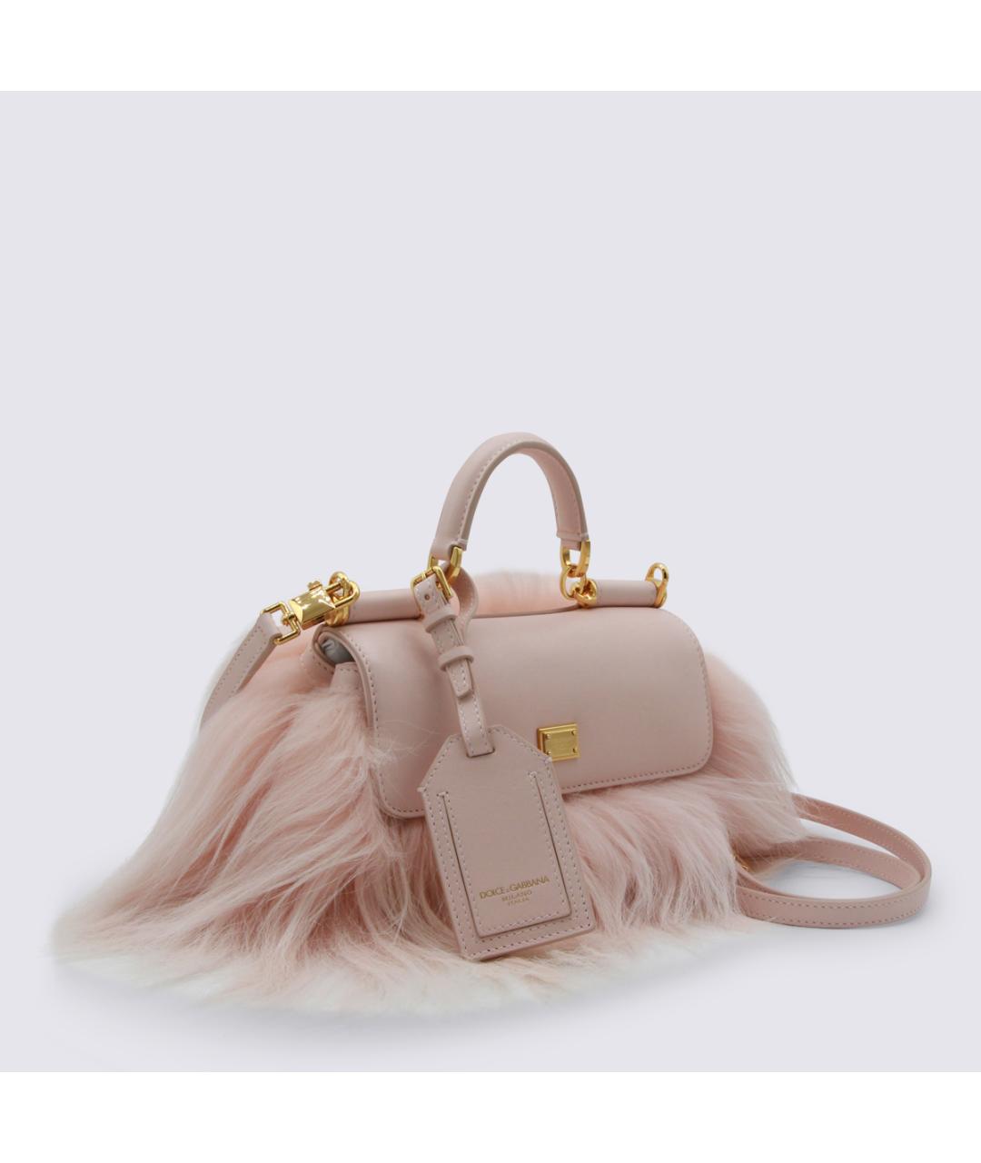 DOLCE&GABBANA Розовая кожаная сумка тоут, фото 2