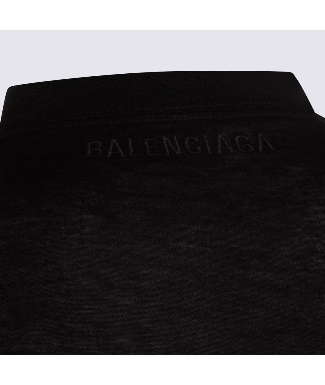 BALENCIAGA Черная хлопковая футболка, фото 4