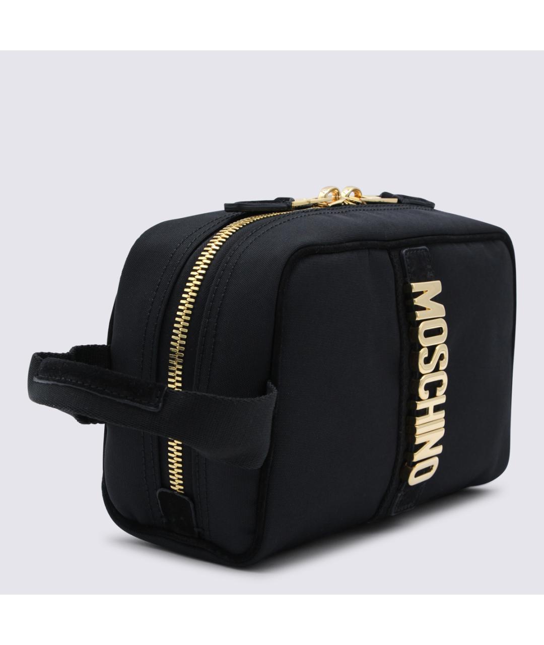 MOSCHINO Черная кожаная барсетка, фото 2