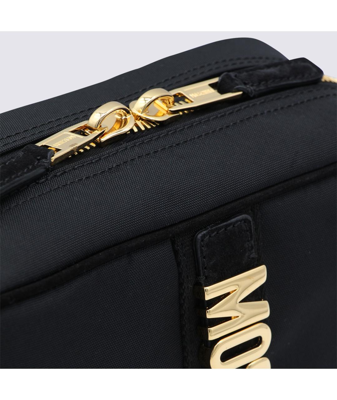 MOSCHINO Черная кожаная барсетка, фото 4