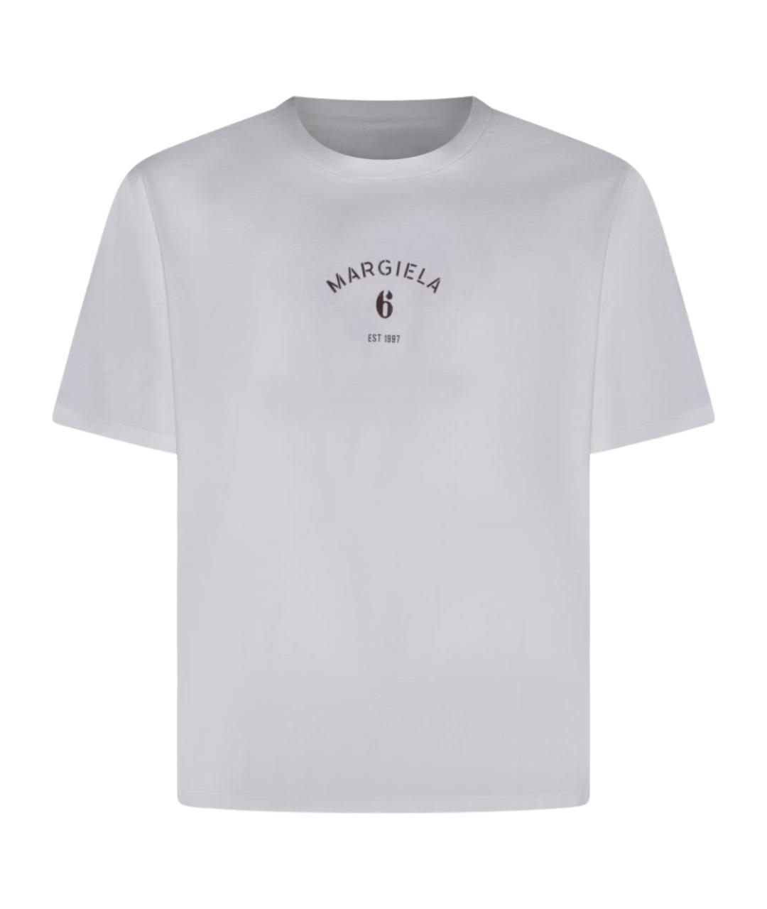 MM6 MAISON MARGIELA Белая хлопковая футболка, фото 1