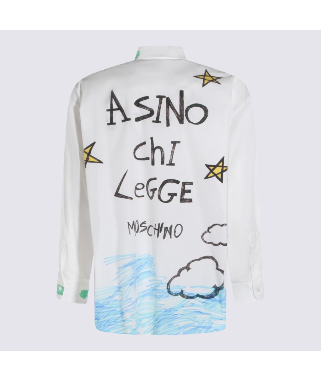 MOSCHINO Белая хлопковая кэжуал рубашка, фото 2