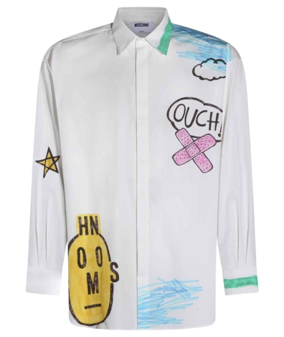 MOSCHINO Белая хлопковая кэжуал рубашка, фото 1