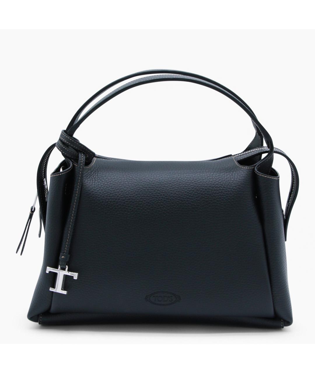 TOD'S Черная бархатная сумка тоут, фото 1