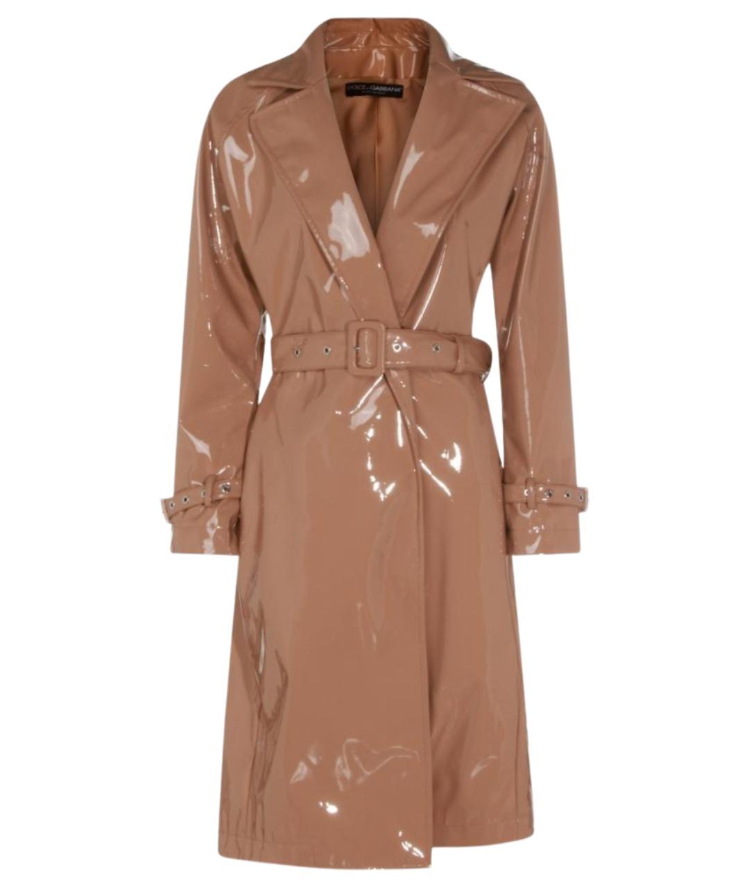 DOLCE&GABBANA Бежевый синтетический тренч/плащ, фото 1