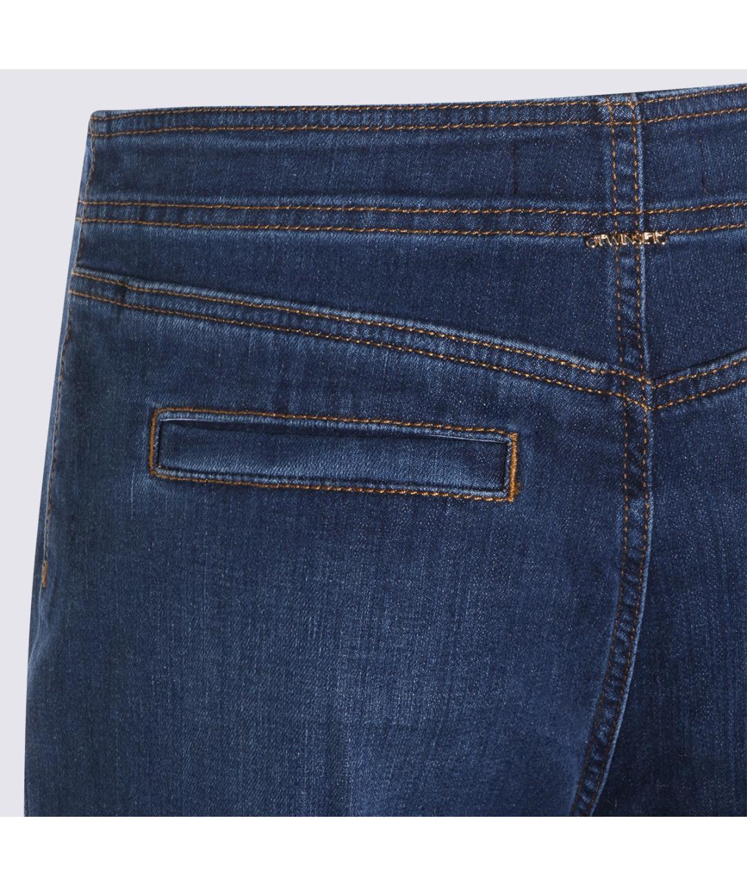 TWIN-SET Синие хлопковые прямые джинсы, фото 4