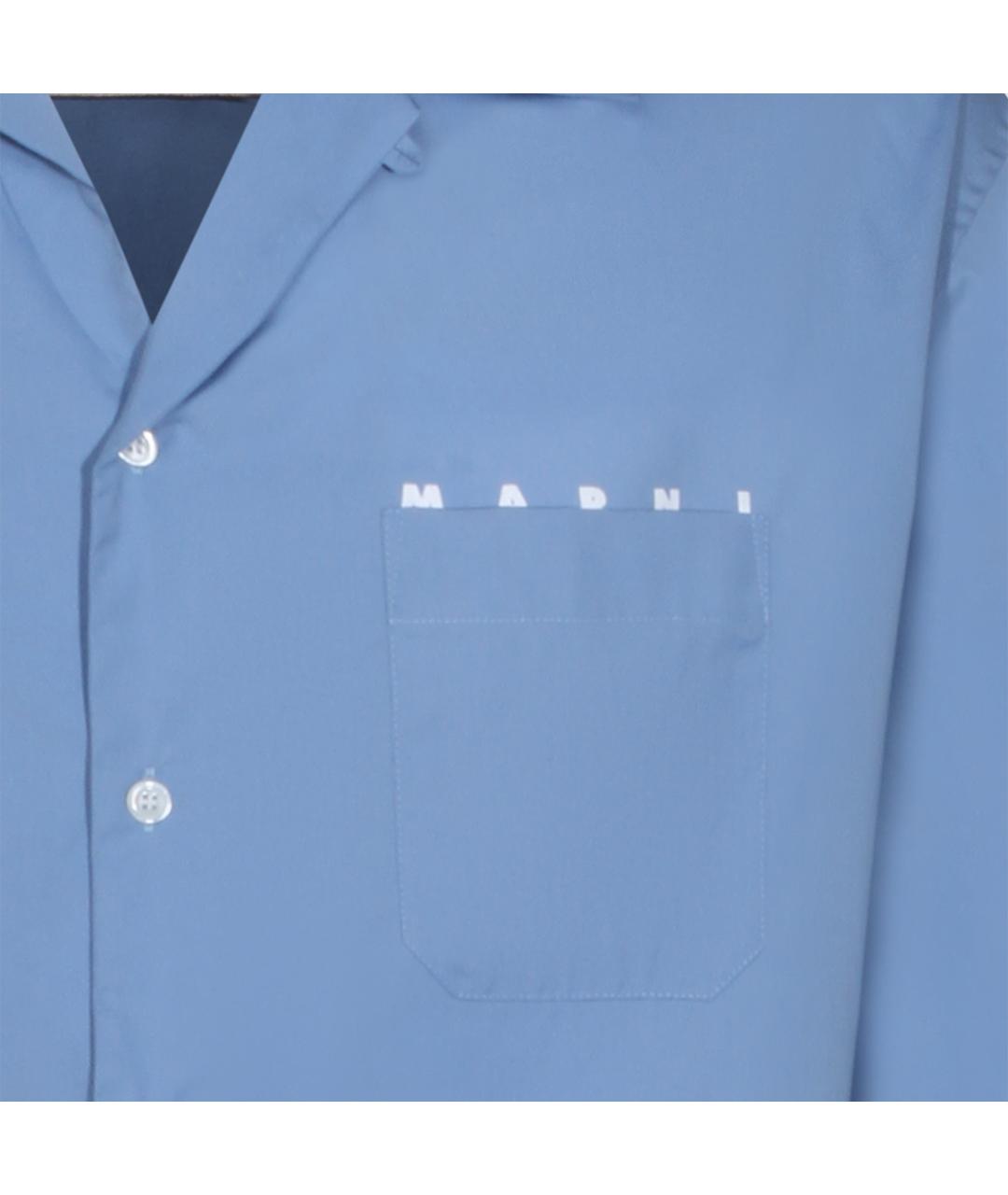 MARNI Синяя хлопковая кэжуал рубашка, фото 3
