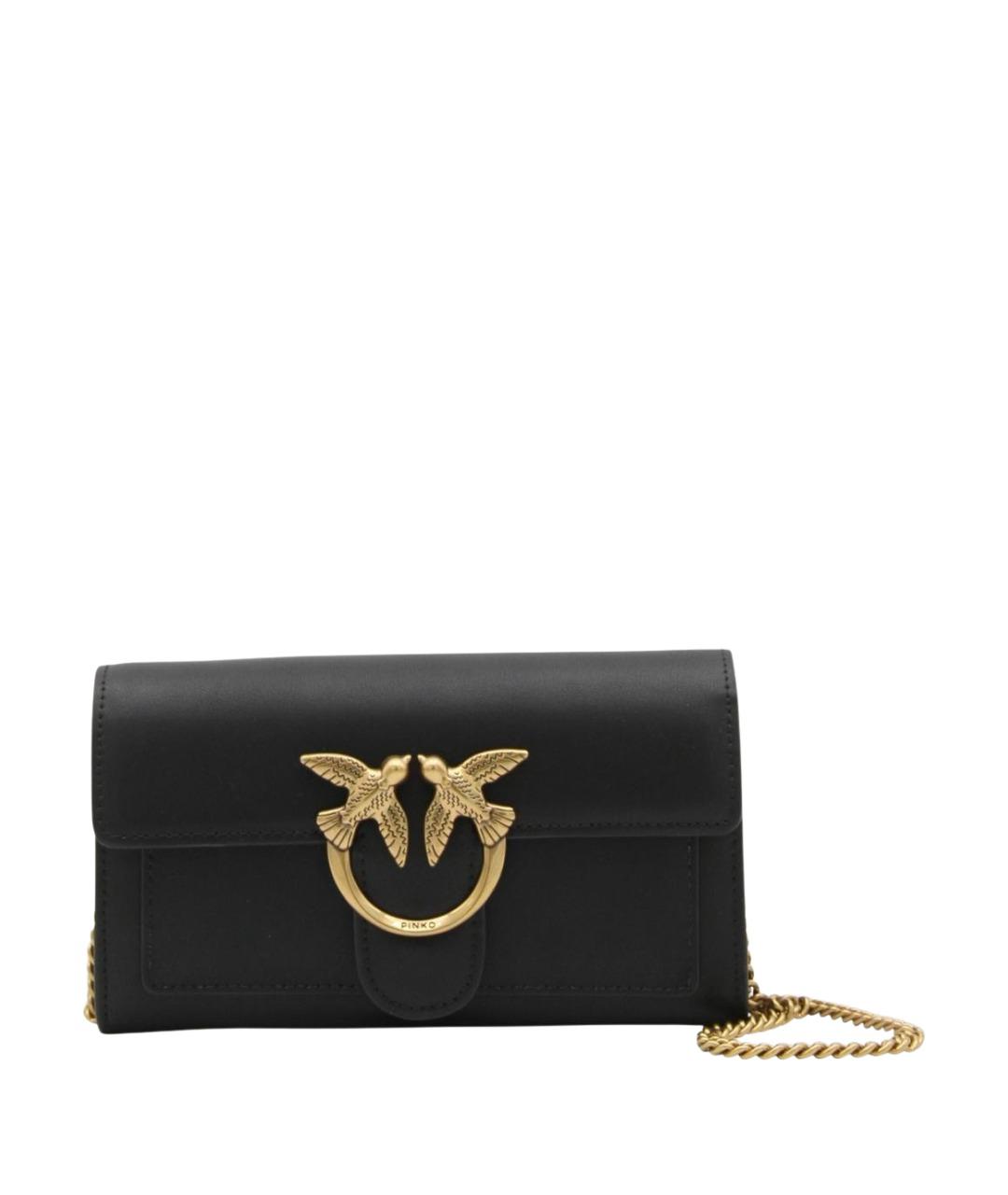 PINKO Черная кожаная сумка через плечо, фото 1