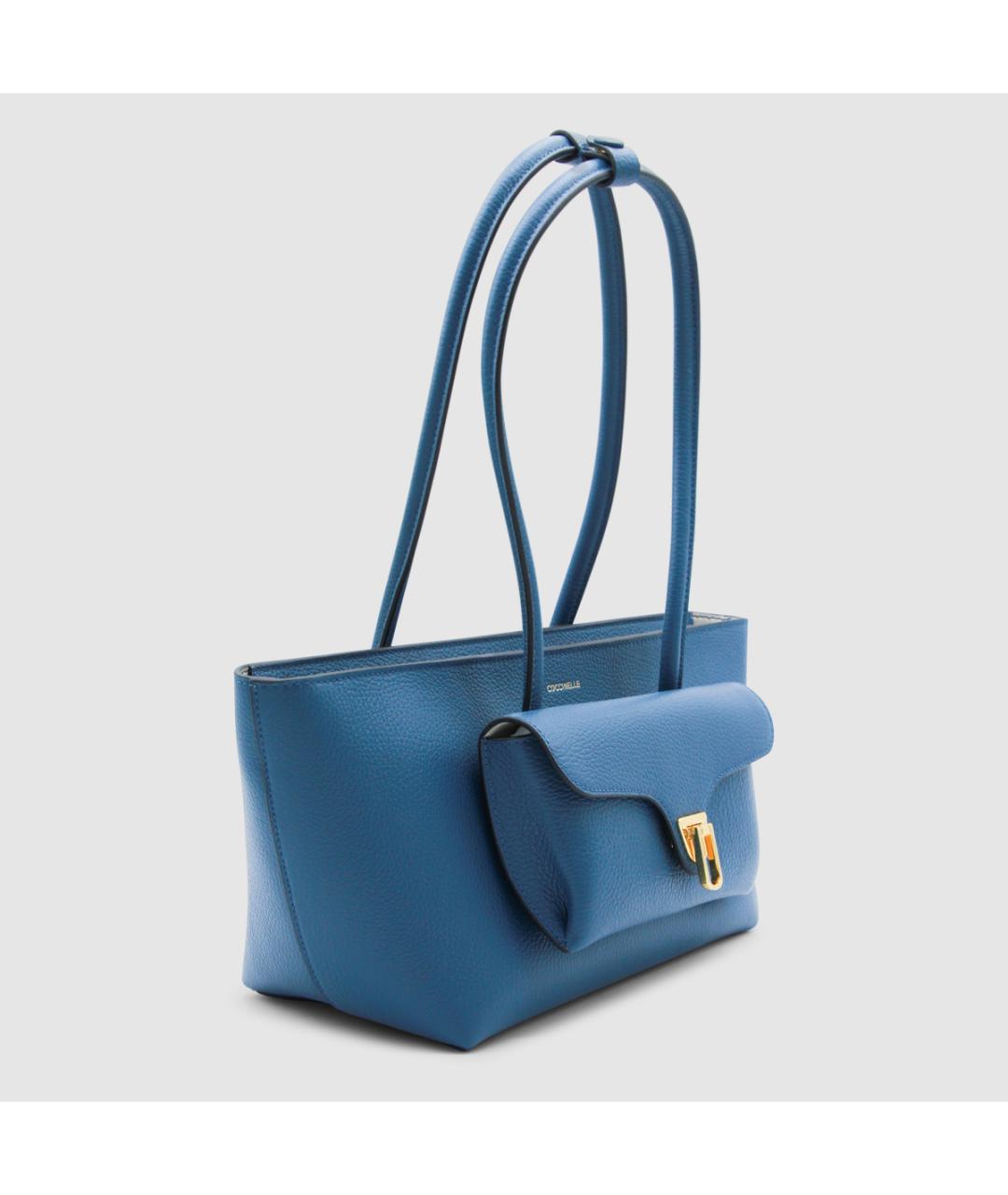 COCCINELLE Синяя кожаная сумка тоут, фото 2