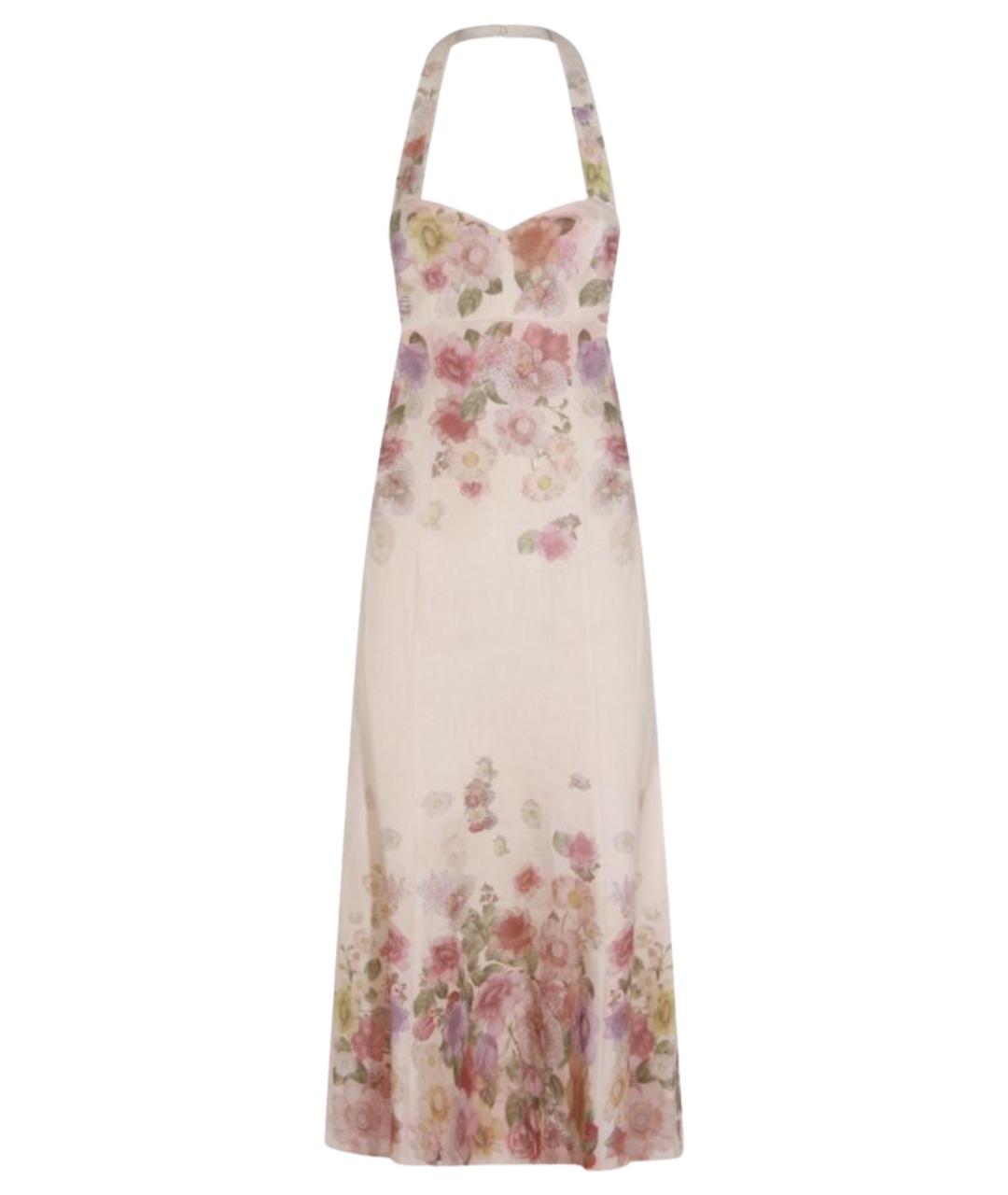 TWIN-SET Мульти льняное повседневное платье, фото 1