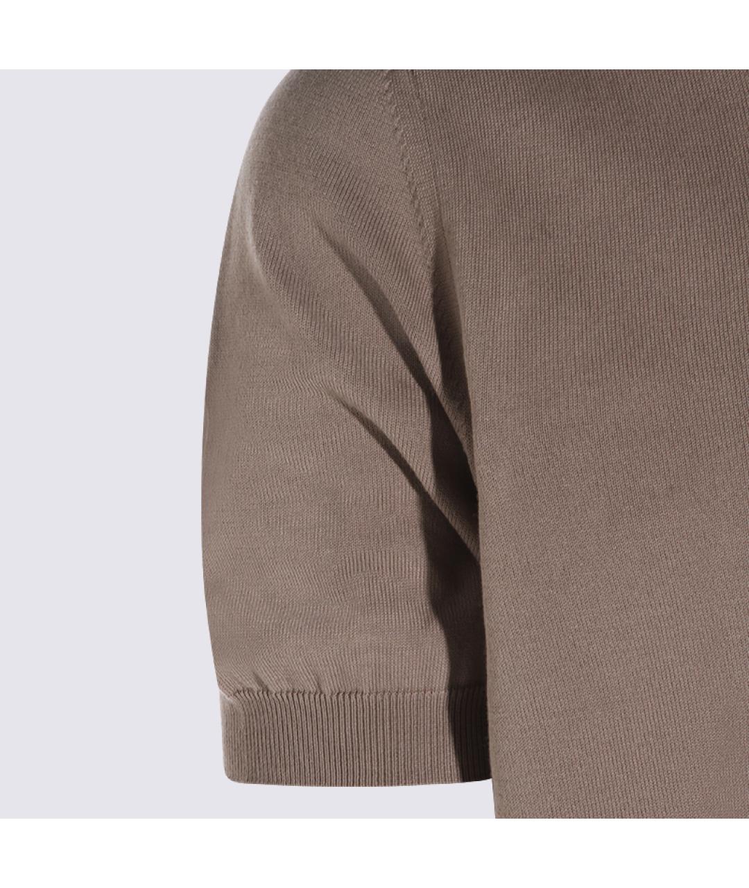 K-WAY Бежевое хлопковое поло с коротким рукавом, фото 4