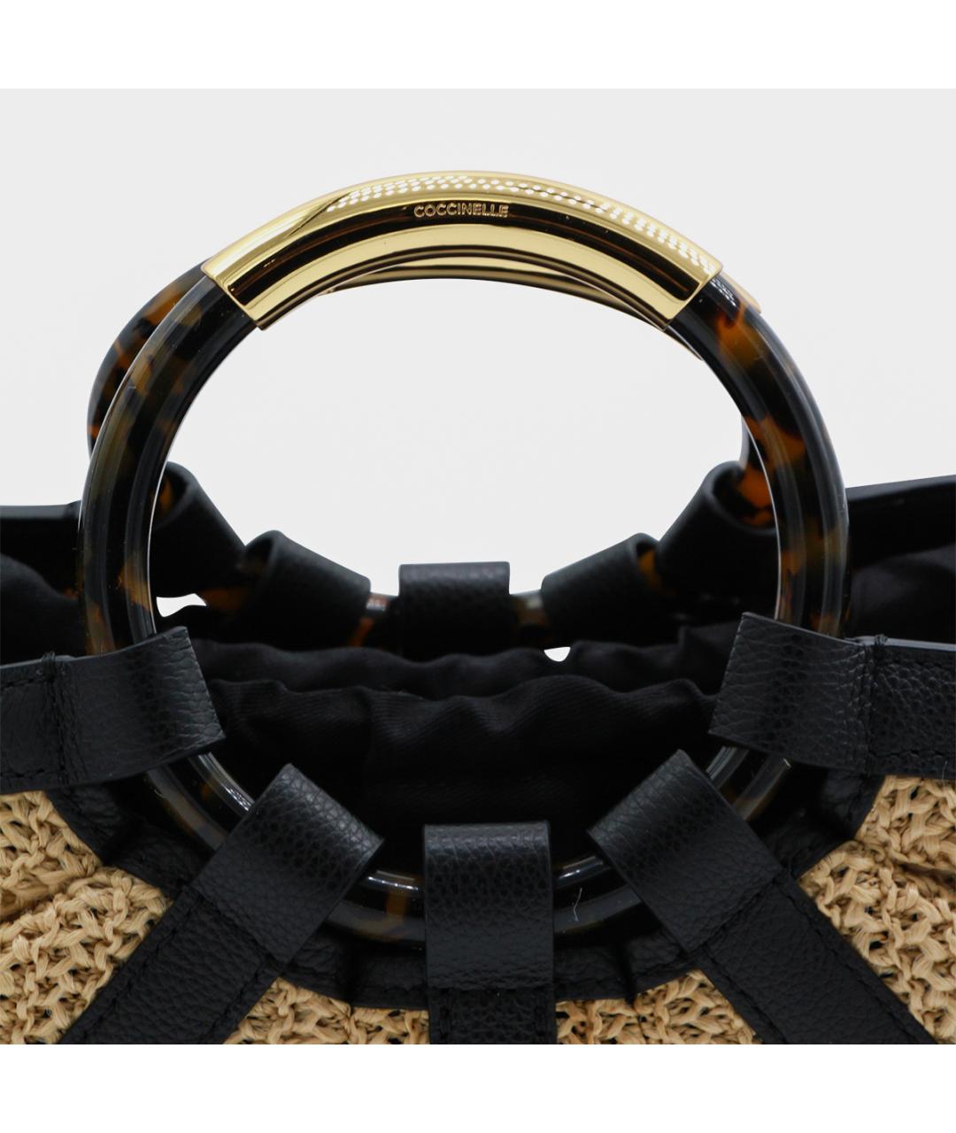 COCCINELLE Бежевая пелетеная сумка с короткими ручками, фото 4