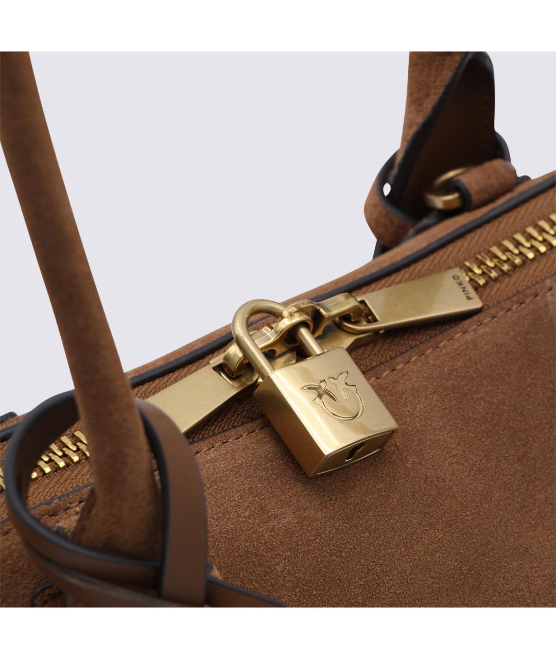 PINKO Коричневая замшевая сумка через плечо, фото 4