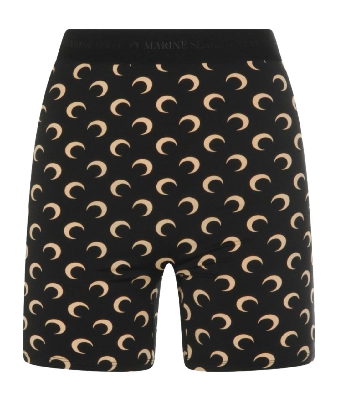 MARINE SERRE Черные полиамидовые леггинсы и велосипедки, фото 1