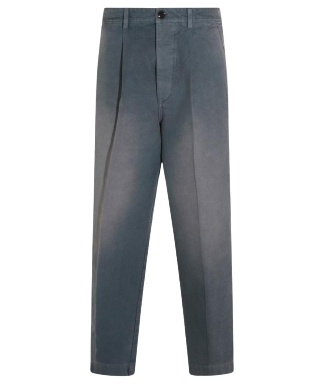 MARNI Синие хлопковые повседневные брюки, фото 1