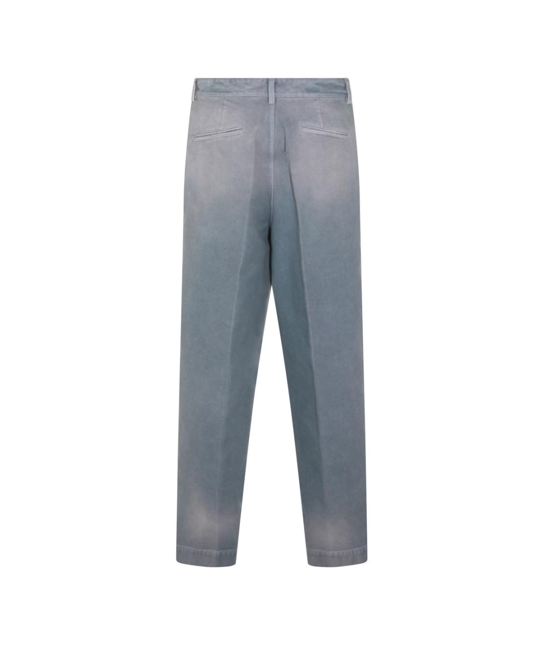 MARNI Синие хлопковые повседневные брюки, фото 2