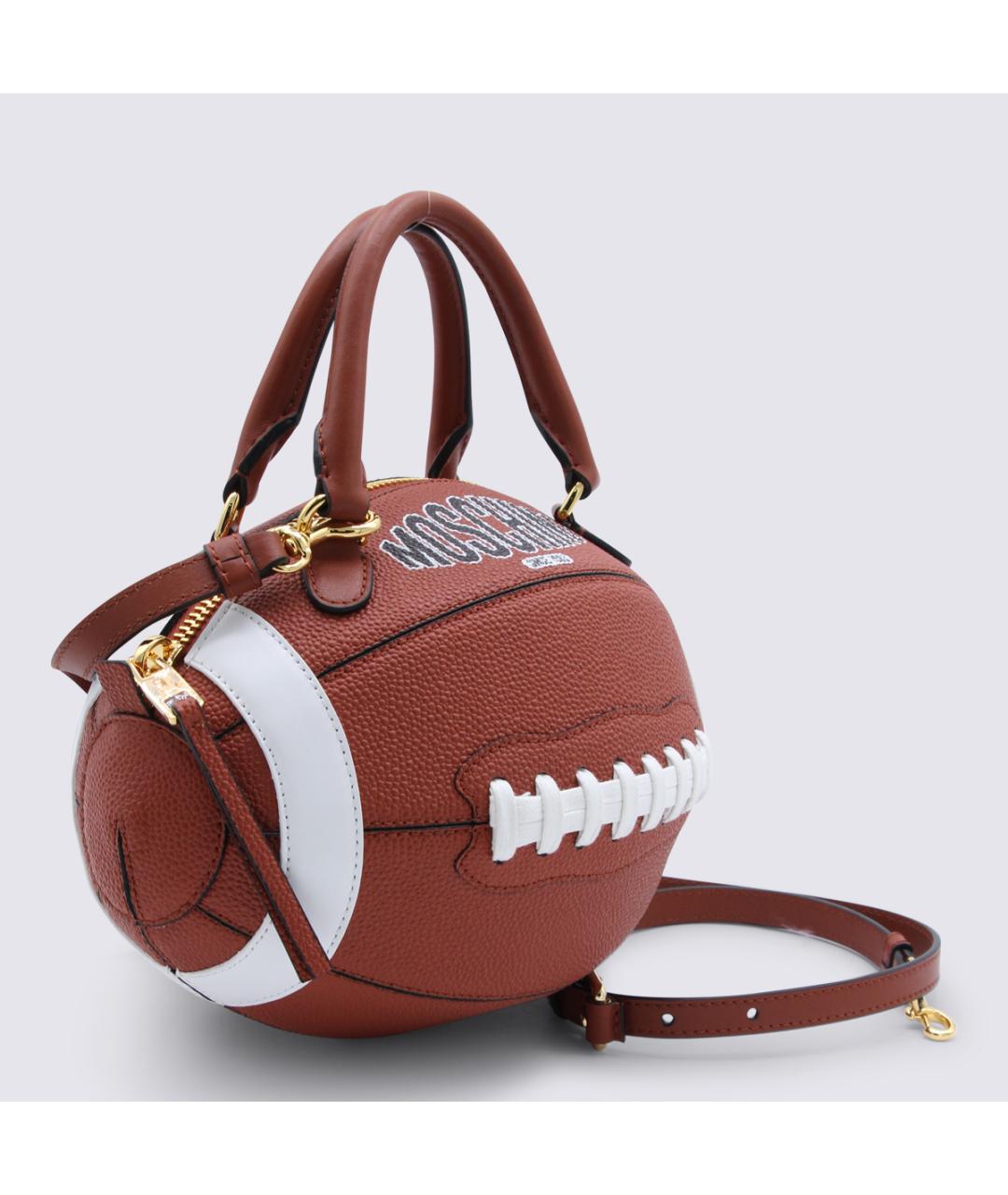 MOSCHINO Коричневая кожаная сумка на плечо, фото 2
