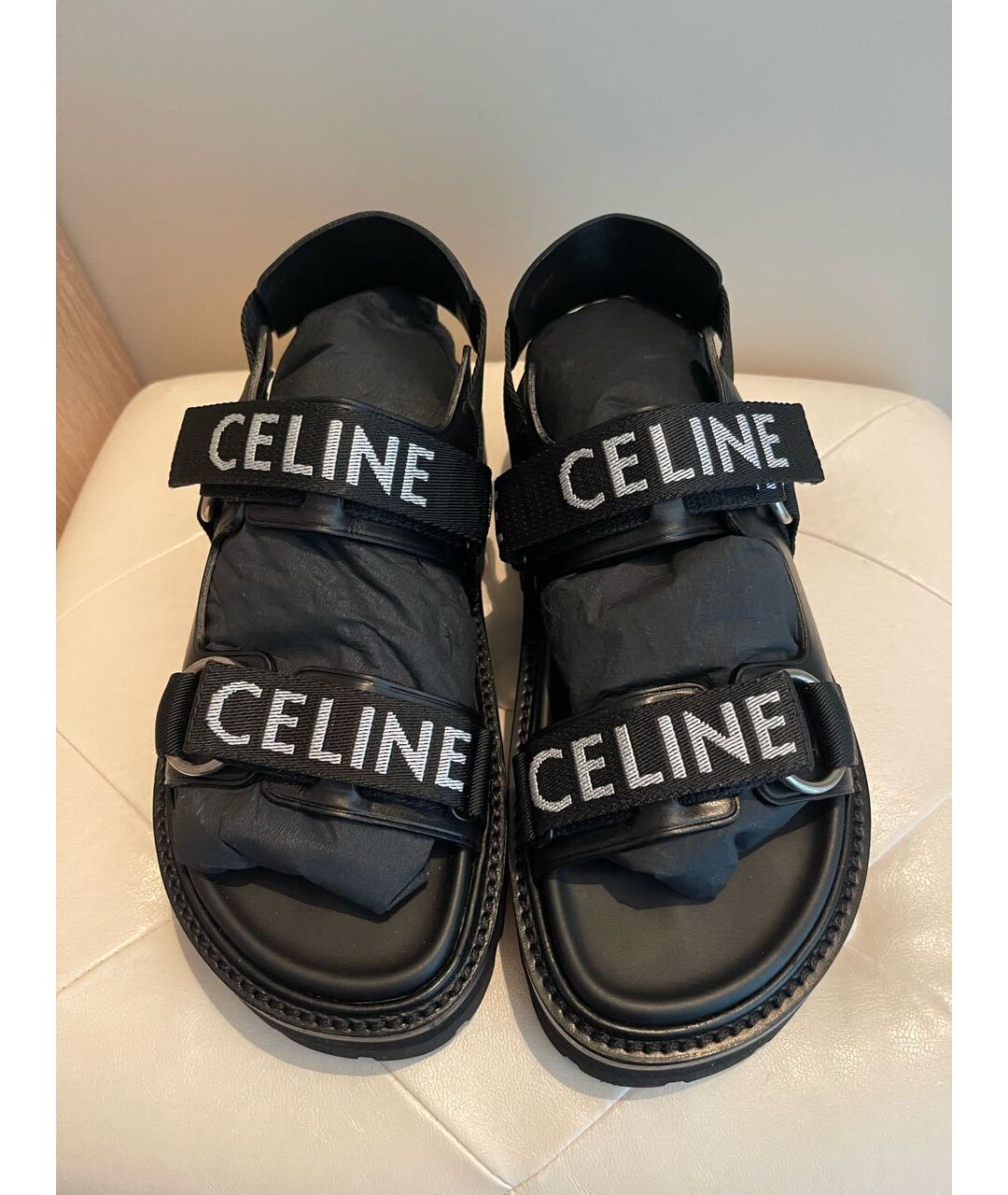 CELINE PRE-OWNED Черные кожаные сандалии, фото 2