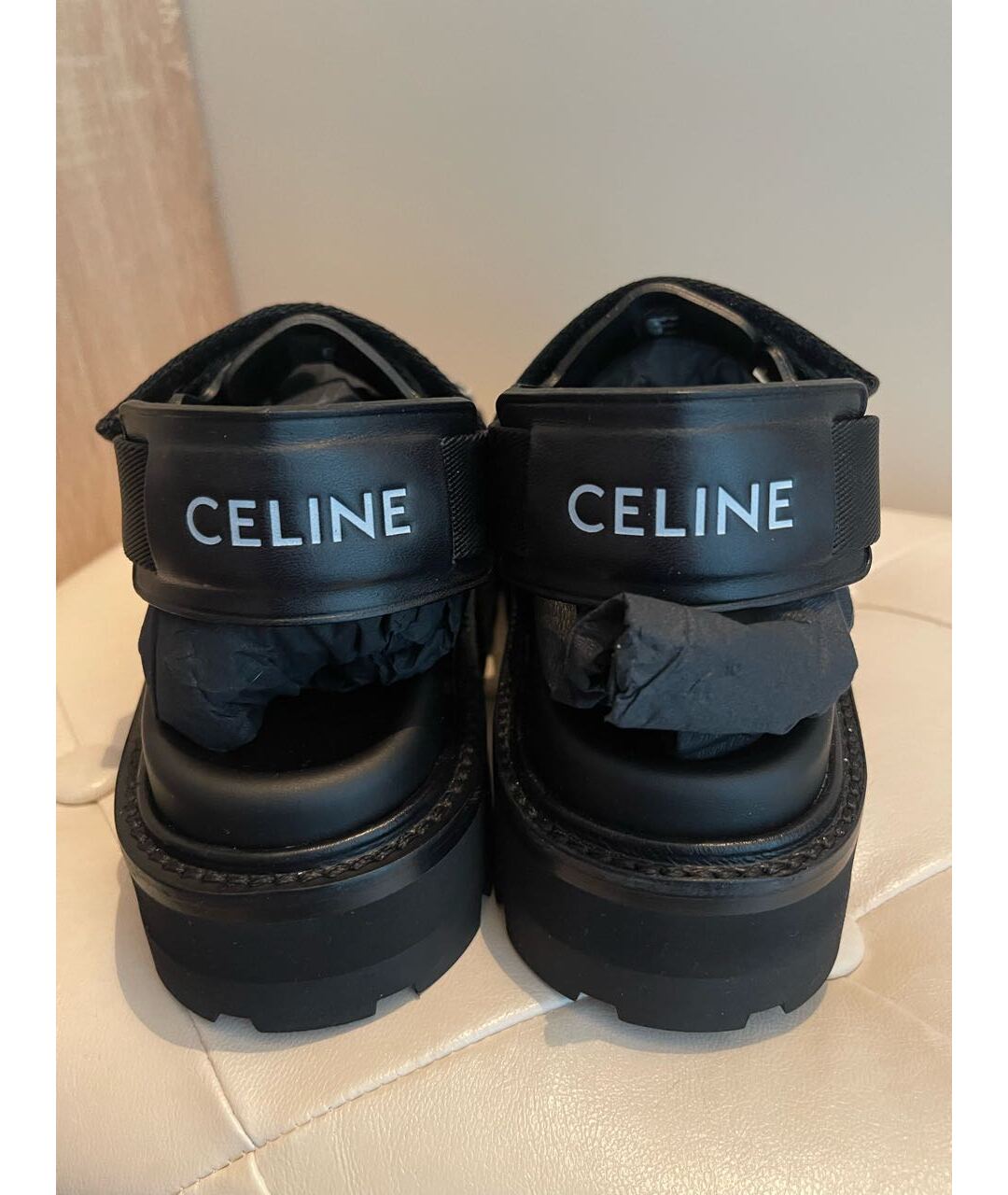 CELINE PRE-OWNED Черные кожаные сандалии, фото 4