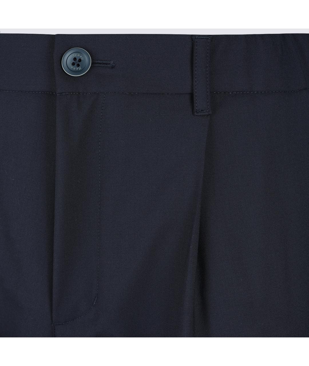 HERNO Синие полиэстеровые повседневные брюки, фото 3