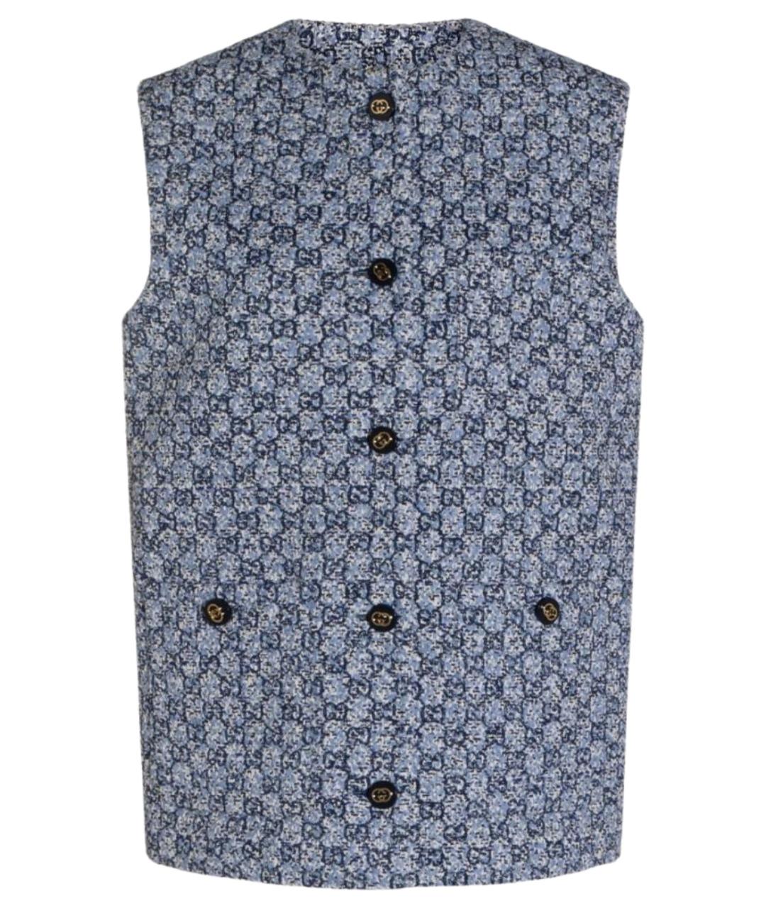 GUCCI Голубой хлопковый жилет, фото 1