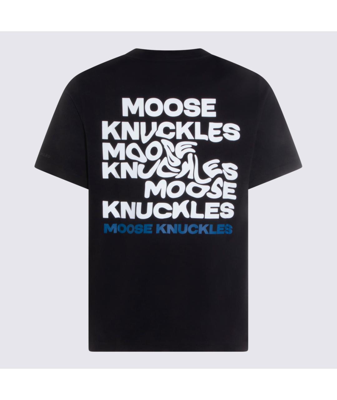 MOOSE KNUCKLES Черная хлопковая футболка, фото 2
