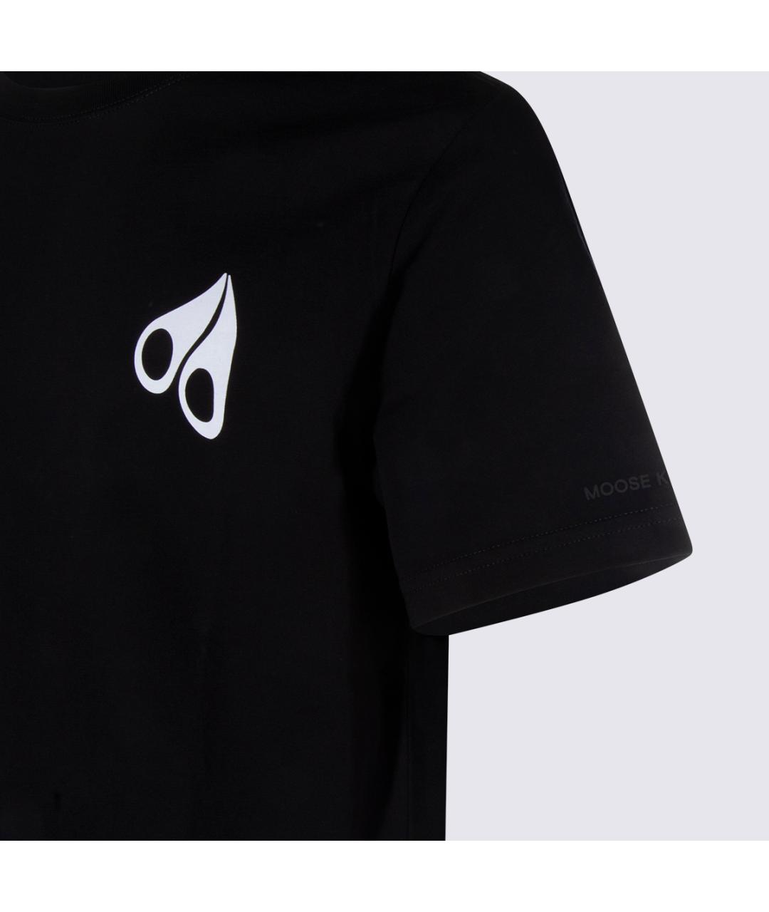 MOOSE KNUCKLES Черная хлопковая футболка, фото 3