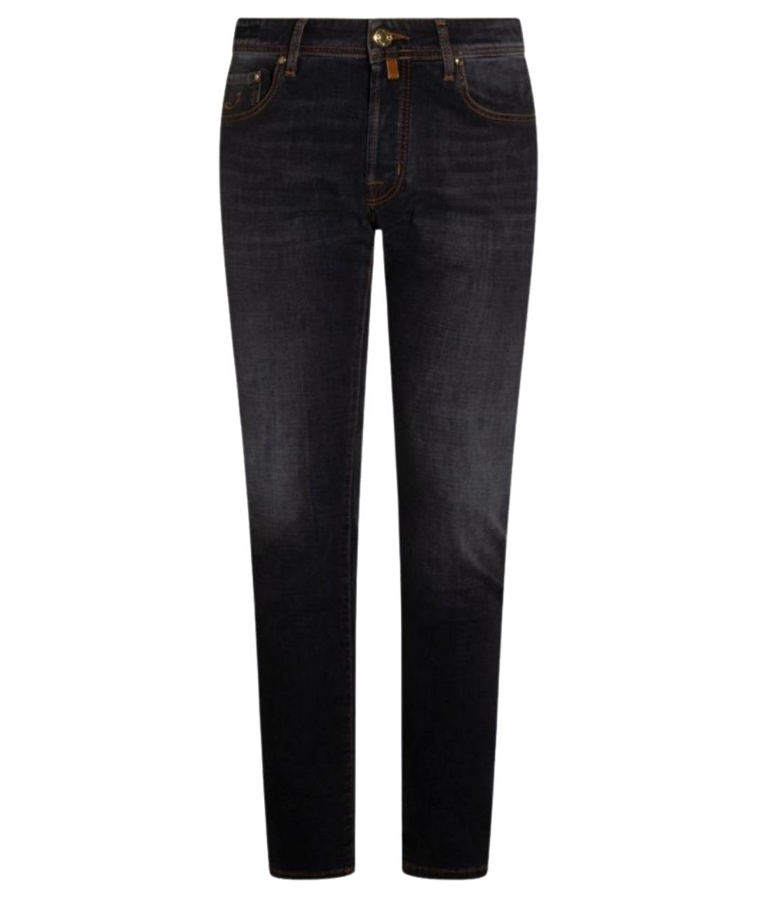 JACOB COHEN Черные хлопко-эластановые джинсы скинни, фото 1