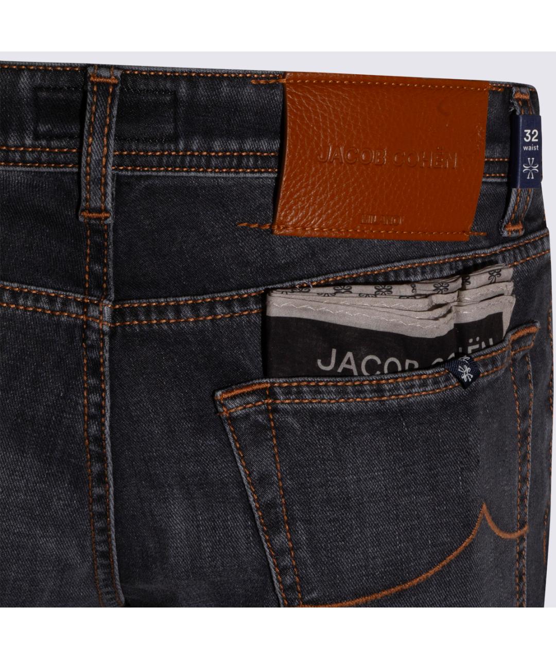 JACOB COHEN Черные хлопко-эластановые джинсы скинни, фото 4