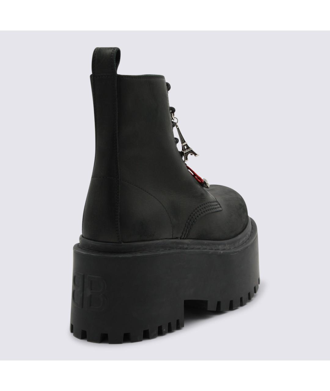 BALENCIAGA Черные кожаные ботинки, фото 3