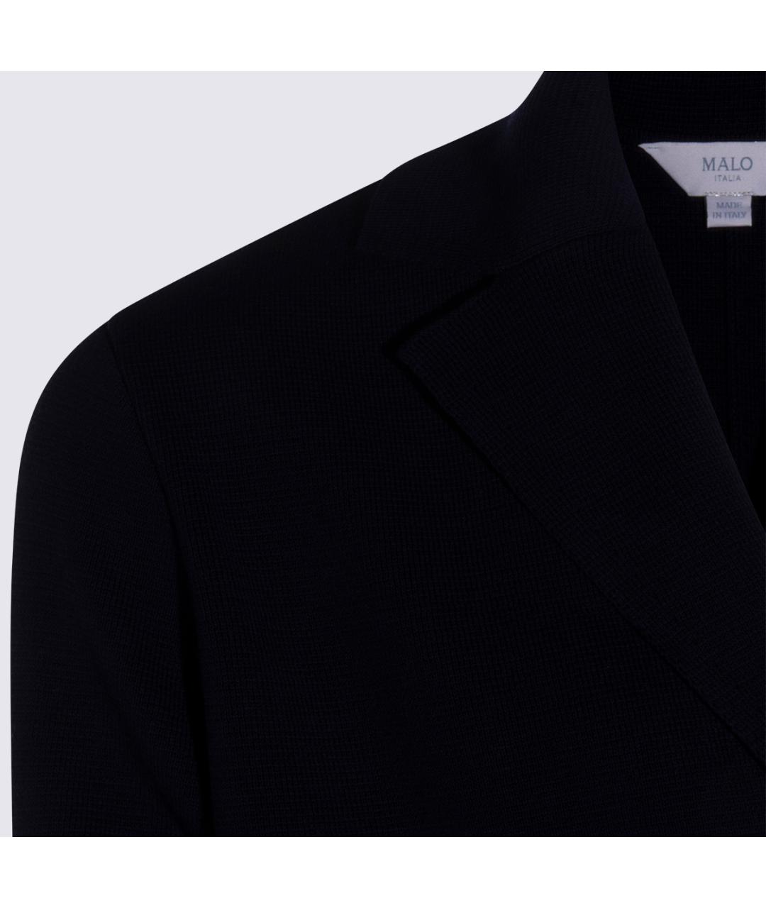 MALO Темно-синий хлопковый пиджак, фото 4