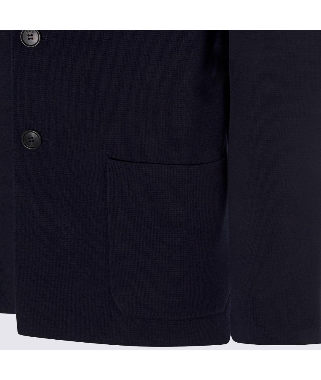 MALO Темно-синий хлопковый пиджак, фото 3