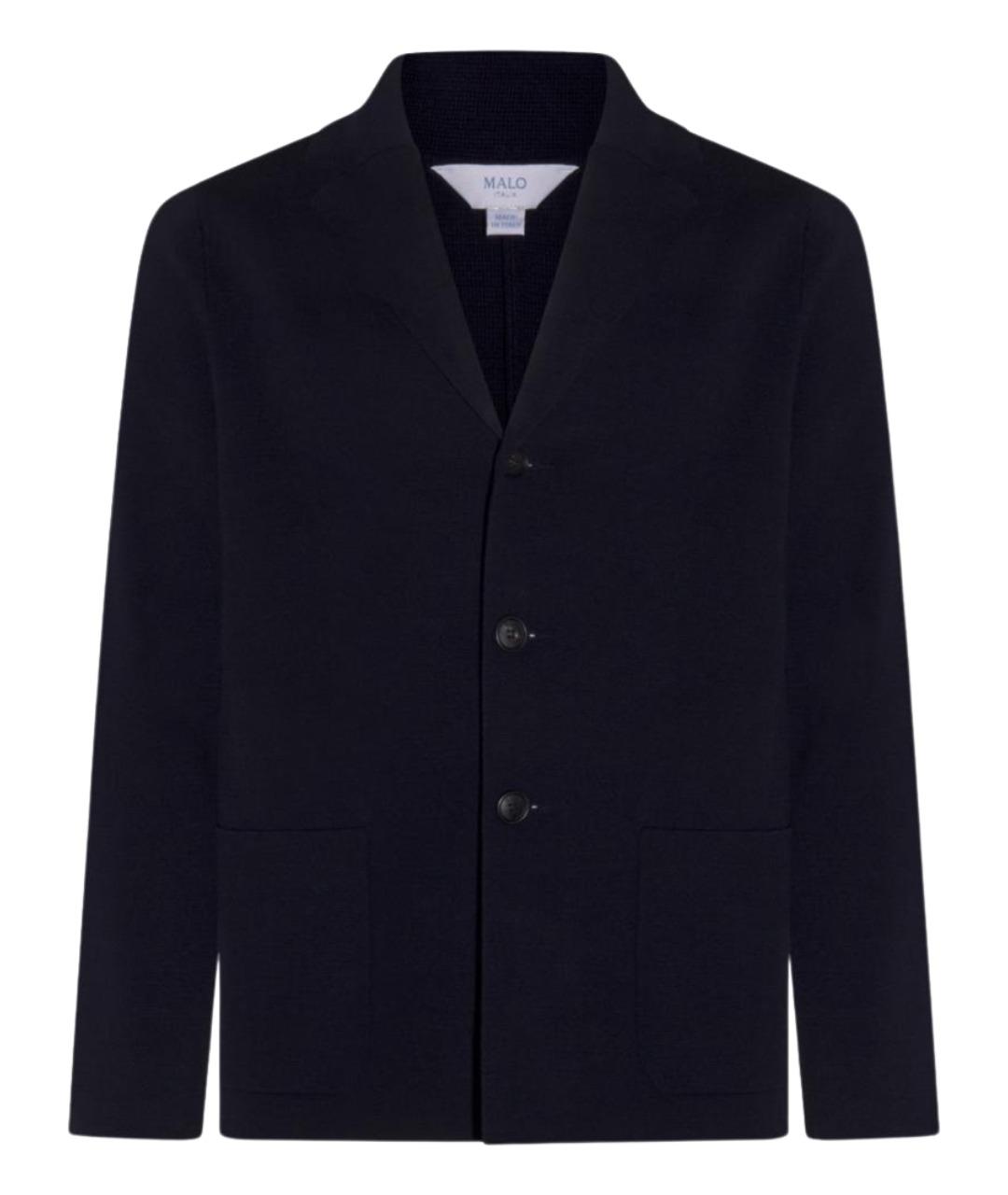 MALO Темно-синий хлопковый пиджак, фото 1
