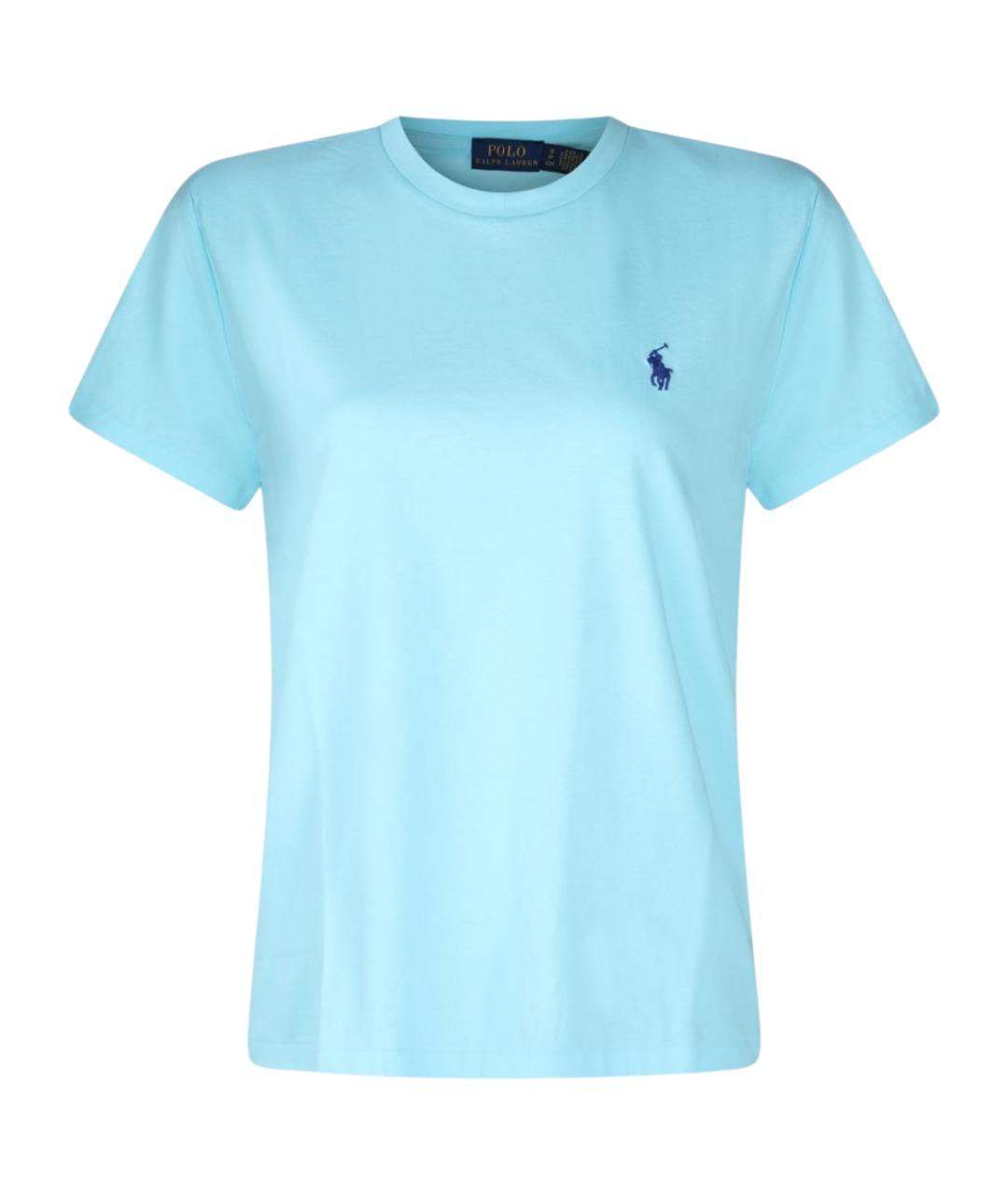 POLO RALPH LAUREN Голубая хлопковая футболка, фото 1