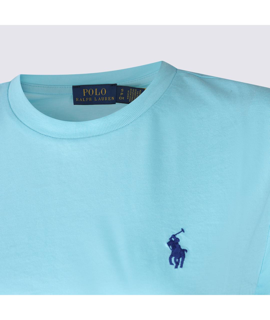 POLO RALPH LAUREN Голубая хлопковая футболка, фото 3