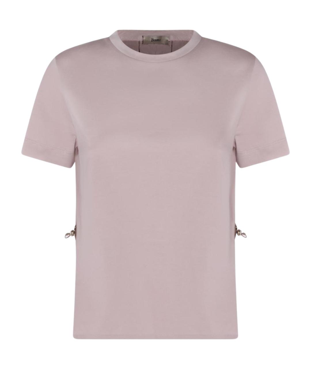 HERNO Розовая хлопковая футболка, фото 1