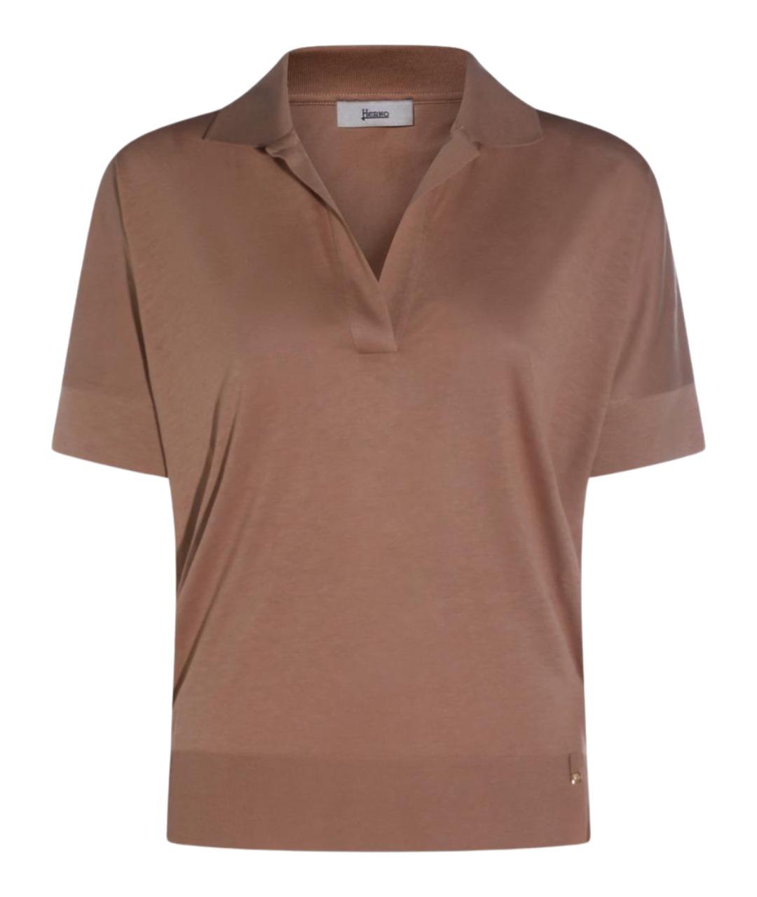 HERNO Коричневая футболка, фото 1