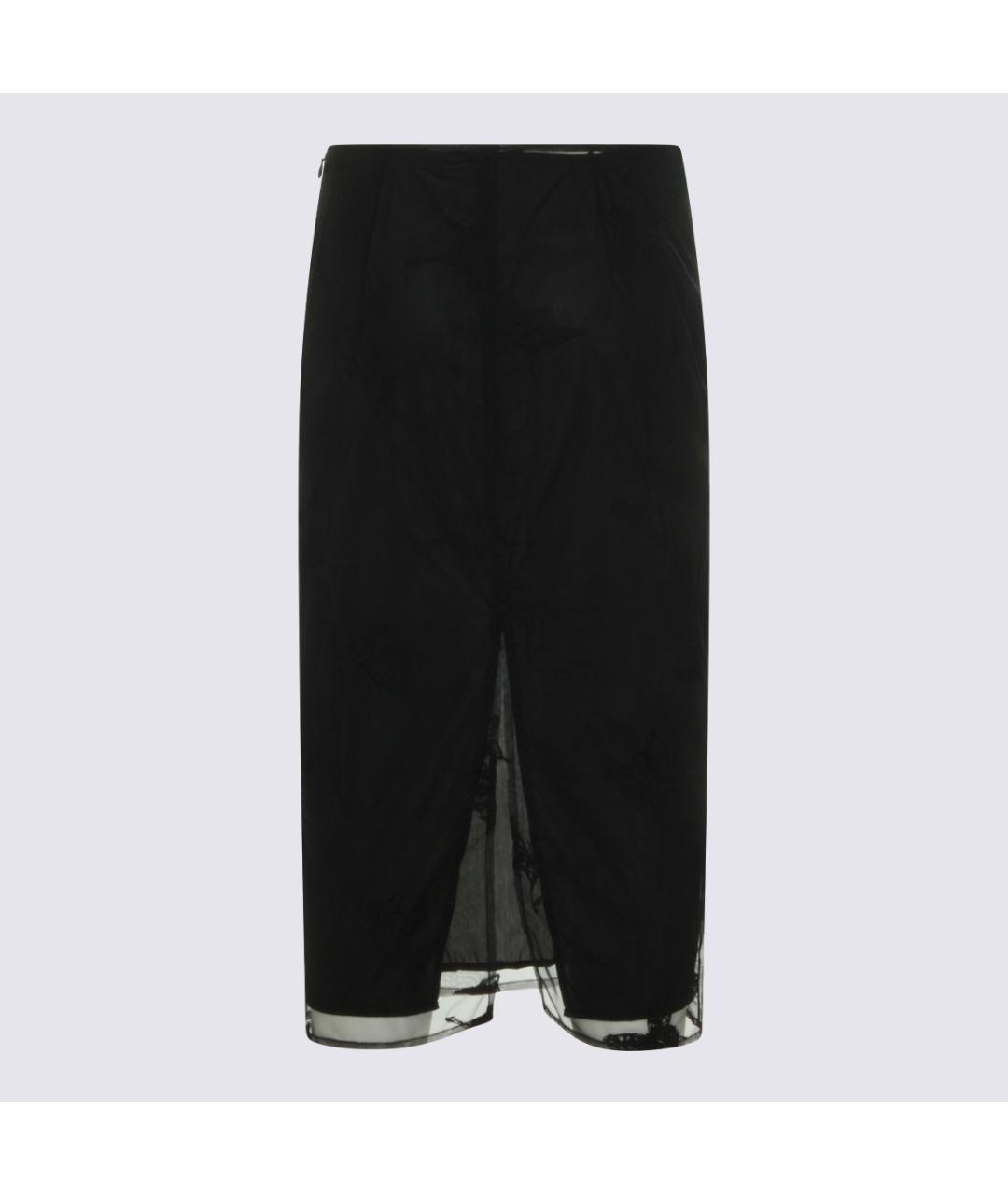BLUMARINE Черная полиамидовая юбка миди, фото 2