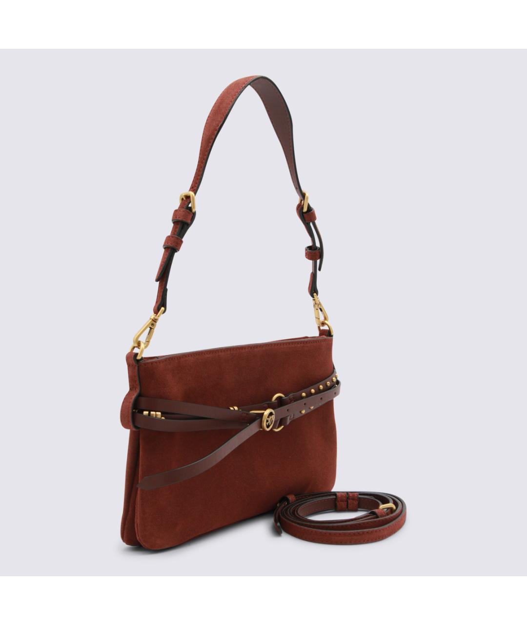 PINKO Коричневая замшевая сумка через плечо, фото 2